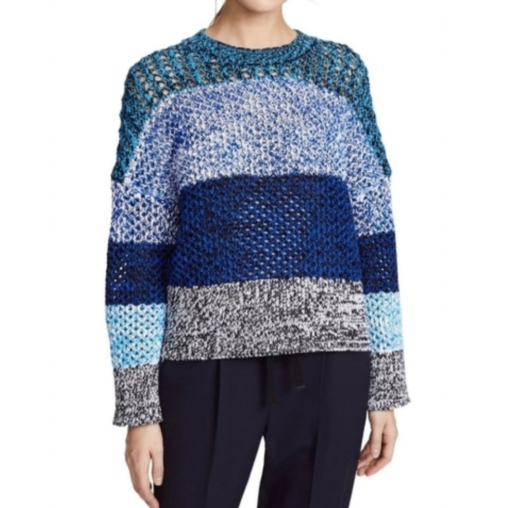 Derek Lam 10 Crosby Colorblock Gradient Crewneck Sweater